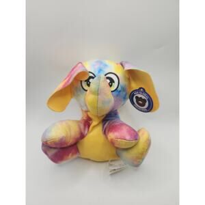 A&A Global Tie Dye Elephant Plush Stuffed Animal Toy 8" Colorful Carnival Prize